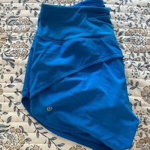 POOLSIDE BLUE LULU SPEED UP SHORTS 4 inch
